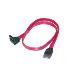 SATA connection cable, L-type F/F, 50cm 90 l-angled - straight, SATA II/III red