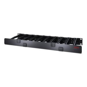 Horizontal Cable Manager, 1U x 6in Deep, Single-Sided with Cover
