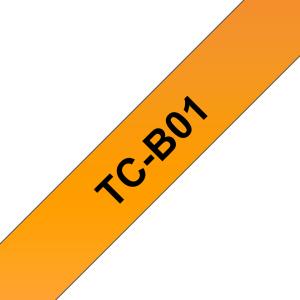 Tape 12mm Black On Orange Fluorescent (tcb01)