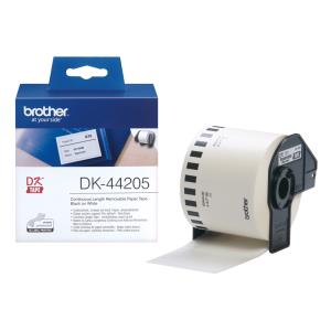 Black-on-white Continuous Paper Label Tape With Removable Adhesive - 62mm X 30,48m Roll