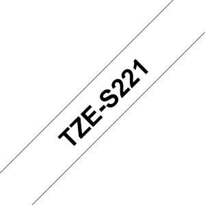 Tape 9mm Black On White Strong Adhesive (tze-s221)