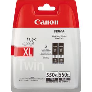 Ink Cartridge - Pgi-550 Pgbkxl - 22ml - 500 Pages - Black - Twin Pack
