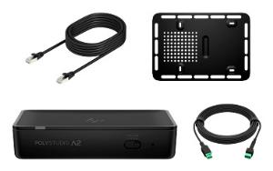 Poly Studio A2 Audio Bridge w/ CAT6A and Mic Extension Cable and Mounting Plate TAA