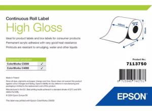High Gloss Label Continuous Roll 102mm X 33m