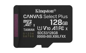 Micro Sdxc Card - Canvas Select Plus - 128GB - Uhs-i U1/u3 Video Class 10/30 A1 Single Pack Without Adapter
