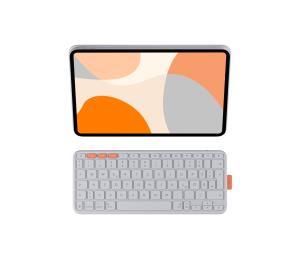 Flip Folio Pale Grey - iPad Pro 11-in (M4) iPad Air 11-in (M2 & M3) iPad Air (5th gen) - Qwertz Deutsch
