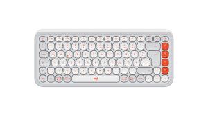Wireless Keyboard - Pop Icon Keys - Off White & Orange Qwertz German