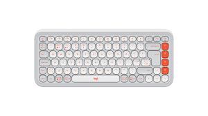 Wireless Keyboard - Pop Icon Keys Raw White And Orange Qwerty Uk