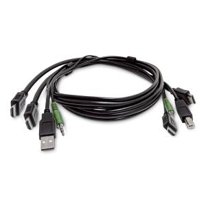 Dual-hdmi KVM Cable, USB 2.0, 3.5mm Audio, Universally Compatible Combo Cable For KVM Switches 3m