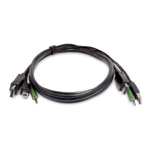 DisplayPort KVM Cable, USB 2.0, 3.5mm Audio, Universally Compatible Combo Cable For KVM Switches 3m