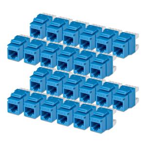 CAT6 Keystone Jack, 24-pack Rj45 Ethernet Keystone Jacks, Utp CAT6 Wall Jack, 180-degree 110 Punch Down, Blue