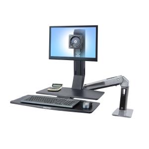 Monitor Mount - WorkFit-A - Desk - 1 monitor - LD with Worksurface - Tilt/Pan/Rotate - Up to 27in - Aluminiums
