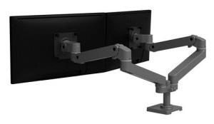 Monitor Mount - LX Pro - Desk - 2 monitor - Tilt/Pan/Rotate - up to 27in - Dark Grey