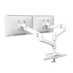 Monitor Mount - LX Pro Dual Stacking Arm, Grommet Mount - Desk - 2 monitor - Tilt/Pan/Rotate - up to 27in - White