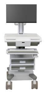 Mosaic LCD Cart - Tier 2 Std 1x1 Configured with key-lock drawers - 1 monitor - Tilt/Pan/Rotation - up to 27in
