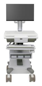 Mosaic LCD Cart - Tier 1 Std 3 - Configured with key-lock drawers