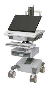Mobile Cart - Mosaic LCD Cart with Flex Arm - Tier 1 Std 1 - Configured with key-lock drawer - 1 monitor - Tilt/Pan/Rotation - up to 27in
