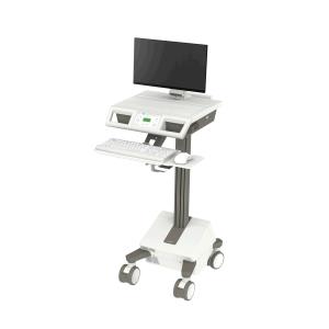 Mosaic LCD Cart with Flex Arm - Tier 2 Std 1x3 - Configured with key-lock drawer