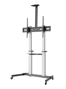 TV Cart - 1 TV - Tilt/Height-Adjustable - 60 to 100in - Silver/Black
