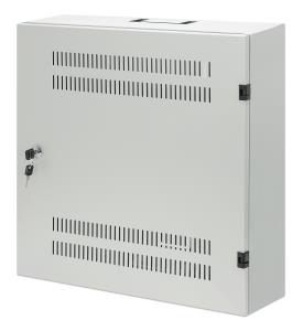 Low-Profile 19in Wall Mount Cabinet with 4U Horizontal and 2U Vertical Rails