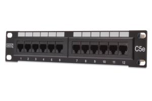 Patch panel Cat5e 12 Ports Unshielded - Black - 10in (dn91512u)