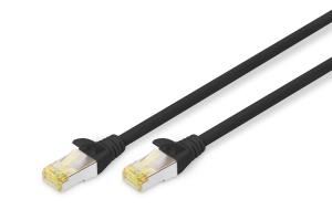 Patch cable - CAT6a - S/FTP - Snagless - Cu - 0.5m - black