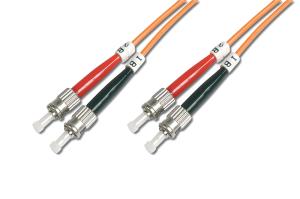 Fiber Optic Patch Cord, ST to ST Multimode 50/125 , Duplex Length 10m