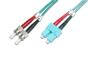 Fiber Optic Patch Cord, ST to SC Multimode 50/125 �, Duplex Length 10m Class OM3