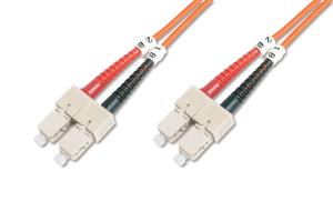 Fiber Optic Patch Cord, SC to SC Multimode, OM2, 50/125 , Duplex Length 1m