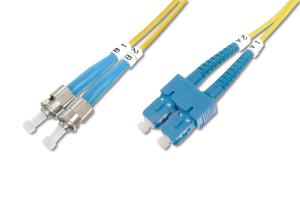 Fiber Optic Patch Cord, ST to SC OS2, Singlemode 09/125 �, Duplex, Length 3m
