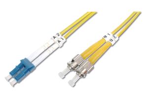 Fiber Optic Patch Cord, LC to ST OS2, Singlemode 09/125 �, Duplex, Length 5m