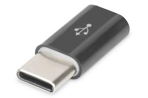 USB Type-C adapter, type C to micro B M/F, High-Speed black