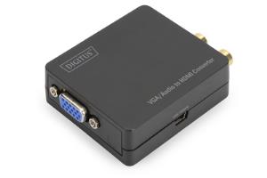 Video Converter VGA/Audio to HDMI Video resolutions up to 1920x1080 pixel (Full HD), small housing, black