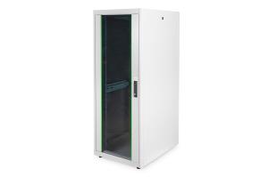 32U 19in Free Standing Network Cabinet 1560x600x800 mm, color grey (RAL 7035), with glass front door