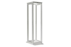 42U double frame open rack, unmounted 2022x530x870 mm, color grey (RAL 7035 double frame