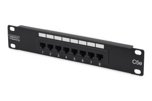 CAT 5e, Class D Patch Panel, unshielded 8-port RJ45, 8P8C, LSA, 1U, 254 mm(10