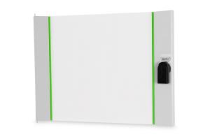 Glass door 9U with lever+PHC lock grey RAL 7035