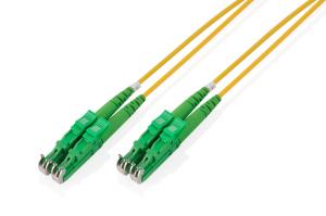 Fiber Optic Patch Cord, duplex, E2000 (APC) to E2000 (APC) R+M, SM OS2 09/125 �, 2m