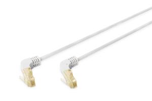 Patch cable 90� angled - CAT6a - S/FTP - Snagless -  3m - Grey