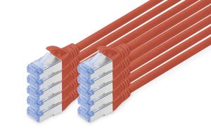 Patch cable - Cat 5e - SF/UTP - Snagless - Cu - 2m - red - 10pk