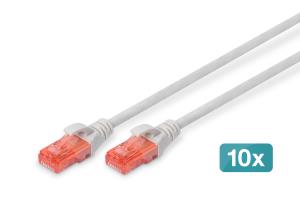 Patch cable - CAT6 - U/UTP - Snagless - Cu - 2m - grey - 10pk