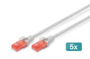 Patch cable - CAT6 - U/UTP - Snagless - Cu - 7m - Grey - 5pk
