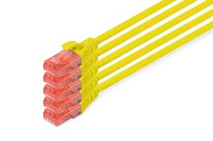 Patch cable - CAT6 - U/UTP - Snagless - Cu - 10m - yellow - 5pk