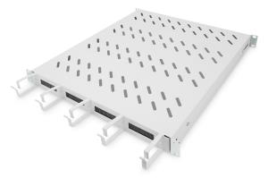 1U fixed shelf for 800mm depth cabinets incl. cablemanagement grey