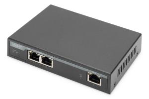 Gigabit PoE Indoor Extender. 2-port. 60W 100m extension. cascadable. self powered