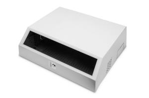 Wall mounting cabinet SOHO slim grey 166x500x476mm 3U rotatable 4U fix