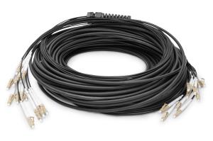 Breakout cable - 12 Fibers OM4 LC/UPC-LC/UPC universal black 30m