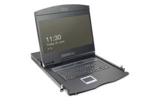 Modularized 48.3cm (19in) TFT console with 1 port KVM, RAL 9005 black - ES keyboard