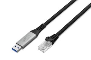 USB 3.2 Gen1 - RJ45 Ethernet cable - CAT6a S/FTP Black - 3m