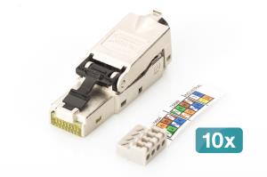 CAT6a Field Termination Plug - STP, dust cap, TIA 568-A,B,Profinet, 10 pcs.